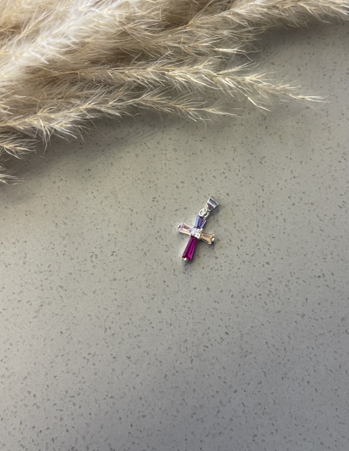 Pingente Cruz colorida