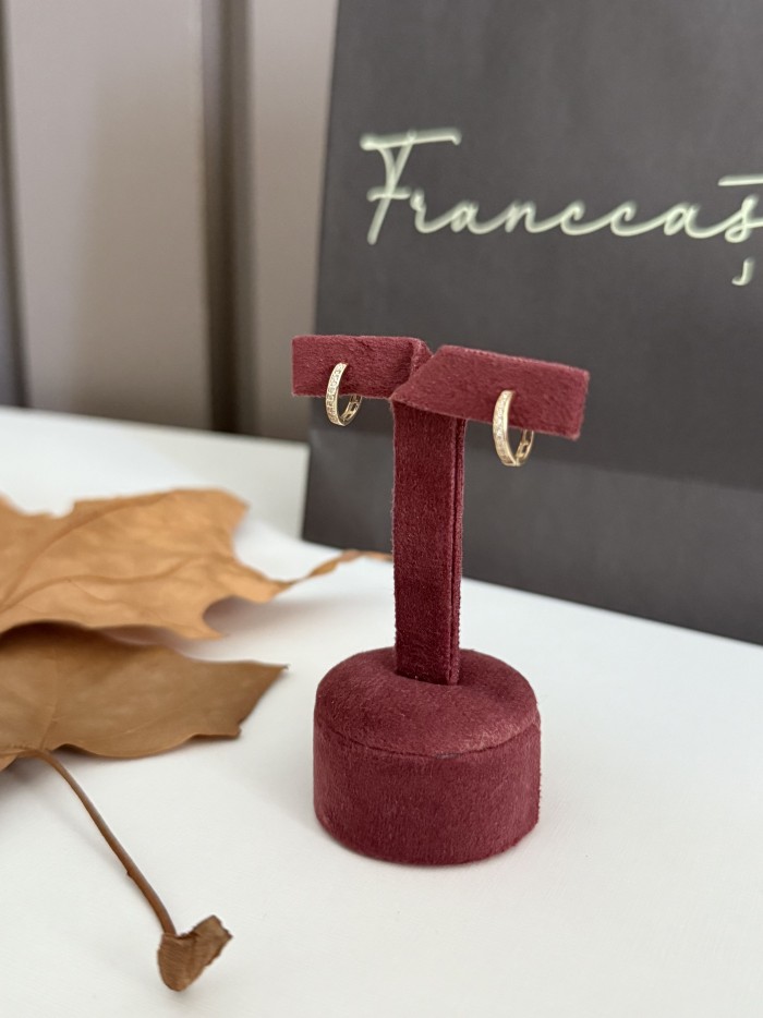 Brinco Argola cravejada - Ouro 10k