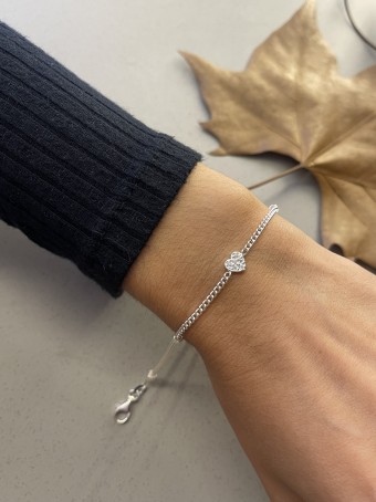 Pulseira coração cravejado