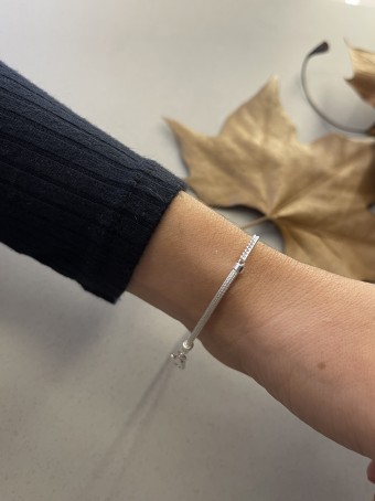 Pulseira coração cravejado