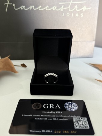 Meia aliança Moissanite
