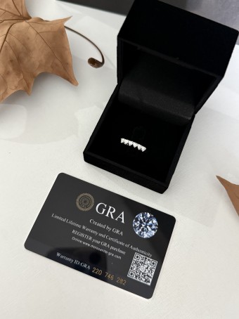Meia aliança coração Moissanite